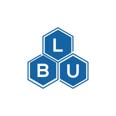Beyaz arka planda LBU harf logosu tasarımı. LBU yaratıcı harflerin baş harfleri logo kavramı. LBU harf tasarımı.