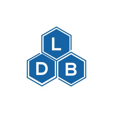 Beyaz arka planda LDB harfi logo tasarımı. LDB yaratıcı harflerin baş harfleri logo kavramı. LDB harf tasarımı.