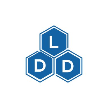 Beyaz arkaplanda LDD harf logosu tasarımı. LDD yaratıcı harflerin baş harfleri logo kavramı. LDD harf tasarımı.