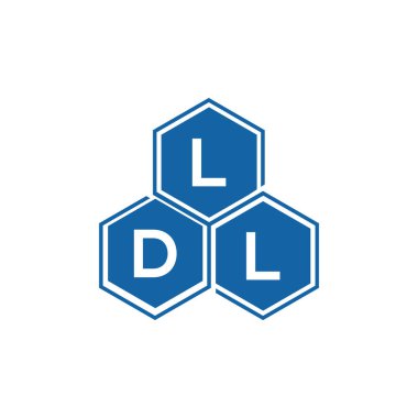 Beyaz arkaplanda LDL harf logosu tasarımı. LDL yaratıcı harflerin baş harfleri logo kavramı. LDL harf tasarımı.