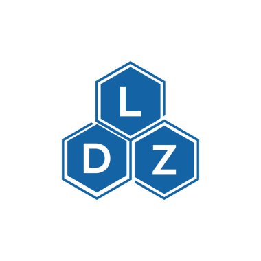 Beyaz arkaplanda LDZ harf logosu tasarımı. LDZ yaratıcı harf logosu konsepti. LDZ harf tasarımı.