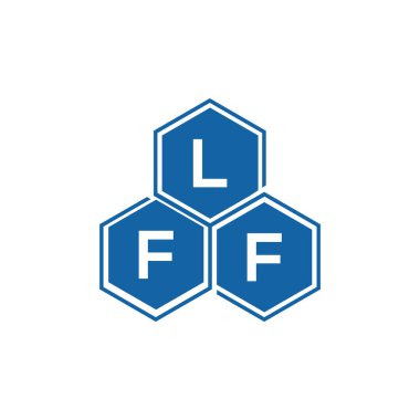 Beyaz arka planda LFF harf logosu tasarımı. LFF yaratıcı harflerin baş harfleri logo kavramı. LFF harf tasarımı.