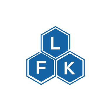 Beyaz arka planda LFK harf logosu tasarımı. LFK yaratıcı harflerin baş harfleri logo kavramı. LFK harf tasarımı.