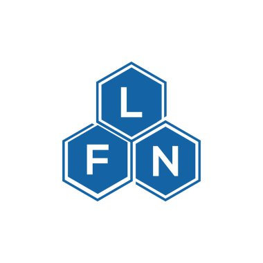 Beyaz arka planda LFN harf logosu tasarımı. LFN yaratıcı harflerin baş harfleri logo kavramı. LFN harf tasarımı.