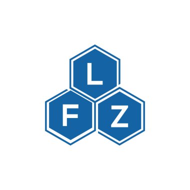 Beyaz arka planda LFZ harf logosu tasarımı. LFZ yaratıcı harflerin baş harfleri logo kavramı. LFZ harf tasarımı.