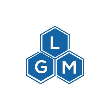 Beyaz arka planda LGM harf logosu tasarımı. LGM yaratıcı harflerin baş harfleri logo kavramı. LGM harf tasarımı.