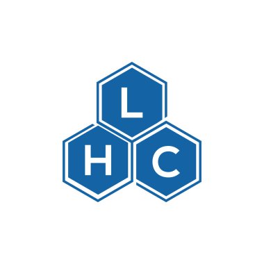 Beyaz arkaplanda LHC harf logosu tasarımı. BHÇ yaratıcı harflerin baş harfleri logo konsepti. LHC harf tasarımı.