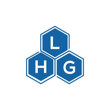 Beyaz arkaplanda LHG harf logosu tasarımı. LHG yaratıcı harflerin baş harfleri logo kavramı. LHG harf tasarımı.