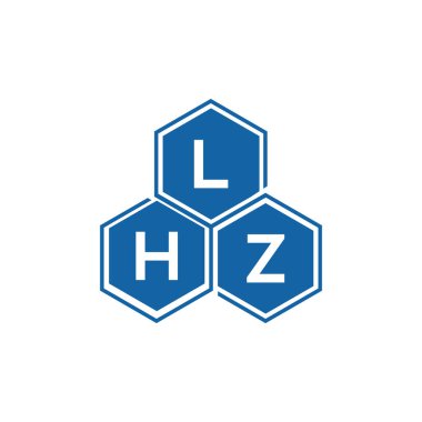 Beyaz arkaplanda LHZ harf logosu tasarımı. LHZ yaratıcı harflerin baş harfleri logo kavramı. LHZ harf tasarımı.