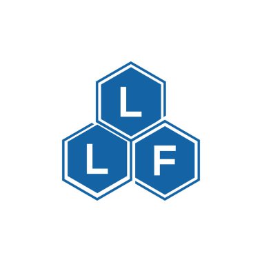 Beyaz arka planda LLF harf logosu tasarımı. LLF yaratıcı harflerin baş harfleri logo kavramı. LLF harf tasarımı.