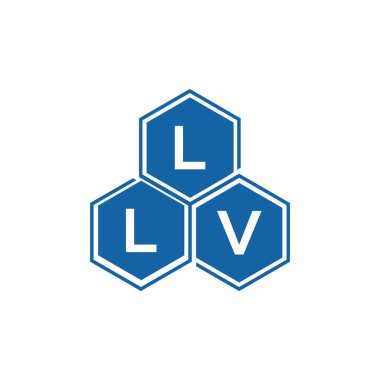 Beyaz arka planda LLV harf logosu tasarımı. LLV yaratıcı harflerin baş harfleri logo kavramı. LLV harf tasarımı.