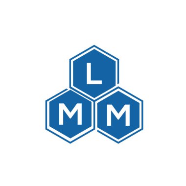 Beyaz arkaplanda LMM harf logosu tasarımı. LMM yaratıcı harflerin baş harfleri logo kavramı. LMM harf tasarımı.