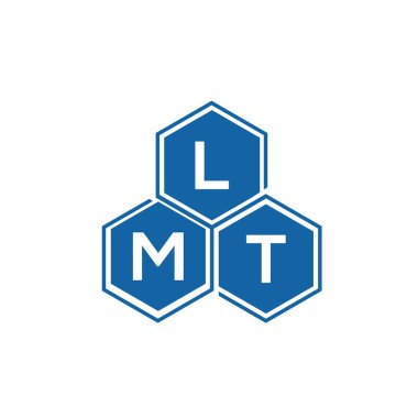 Beyaz arkaplanda LMT harf logosu tasarımı. LMT yaratıcı harflerin baş harfleri logo kavramı. LMT harf tasarımı.