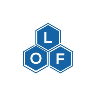 Beyaz arkaplanda LOF harf logosu tasarımı. LOF yaratıcı harflerin baş harfleri logo kavramı. LOF harf tasarımı.