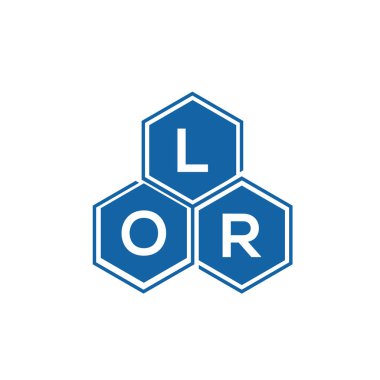 Beyaz arka planda LOR harfi logo tasarımı. LOR yaratıcı harflerin baş harfleri logo kavramı. LOR harf tasarımı.