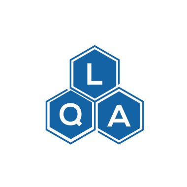 Beyaz arka planda LQA harf logosu tasarımı. LQA yaratıcı harflerin baş harfleri logo kavramı. LQA harf tasarımı.