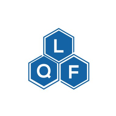 Beyaz arkaplanda LQF harf logosu tasarımı. LQF yaratıcı harflerin baş harfleri logo kavramı. LQF harf tasarımı.