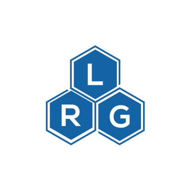 Beyaz arkaplanda LRG harf logosu tasarımı. LRG yaratıcı harflerin baş harfleri logo kavramı. LRG harf tasarımı.