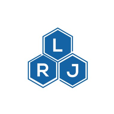 Beyaz arka planda LRJ harf logosu tasarımı. LRJ yaratıcı harflerin baş harfleri logo kavramı. LRJ harf tasarımı.