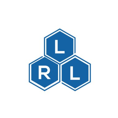 Beyaz arkaplanda LRL harf logosu tasarımı. LRL yaratıcı harflerin baş harfleri logo kavramı. LRL harf tasarımı.