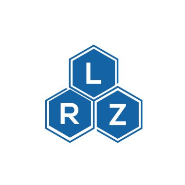 Beyaz arkaplanda LRZ harf logosu tasarımı. LRZ yaratıcı harflerin baş harfleri logo kavramı. LRZ harf tasarımı.