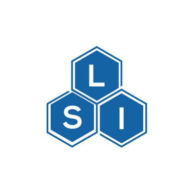 Beyaz arkaplanda LSI harf logosu tasarımı. LSI yaratıcı harflerin baş harfleri logo kavramı. LSI harf tasarımı.