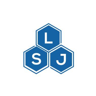 Beyaz arka planda LSJ harf logosu tasarımı. LSJ yaratıcı harflerin baş harfleri logo kavramı. LSJ harf tasarımı.