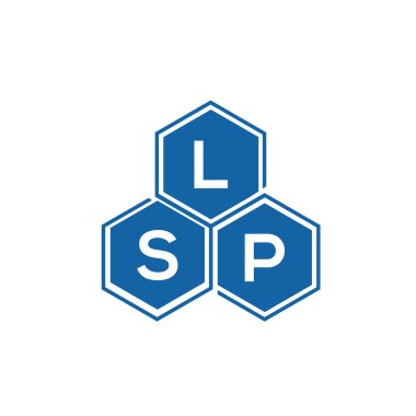 Beyaz arkaplanda LZBLSP harf logosu tasarımı. LSP yaratıcı harflerin baş harfleri logo kavramı. LSP harf tasarımı.