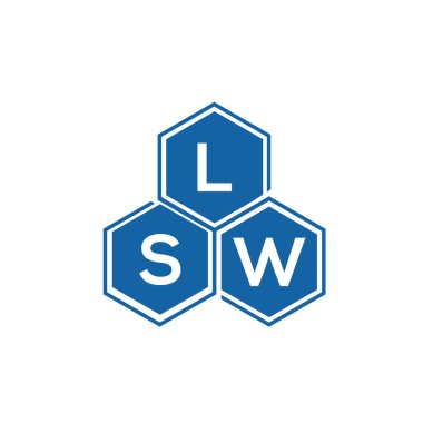 Beyaz arkaplanda LSW harf logosu tasarımı. LSW yaratıcı harflerin baş harfleri logo kavramı. LSW harf tasarımı.