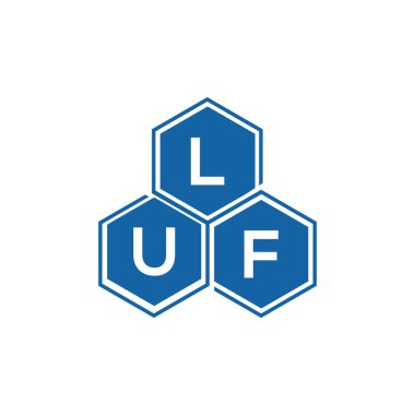 Beyaz arkaplanda LZBLUF harf logosu tasarımı. LUF yaratıcı harflerin baş harfleri logo kavramı. LUF harf tasarımı.