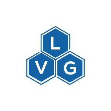Beyaz arka planda LVG harf logosu tasarımı. LVG yaratıcı harflerin baş harfleri logo kavramı. LVG harf tasarımı.