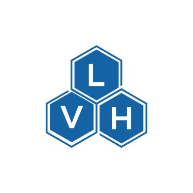 Beyaz arka planda LVH harf logosu tasarımı. LVH yaratıcı harflerin baş harfleri logo kavramı. LVH harf tasarımı.