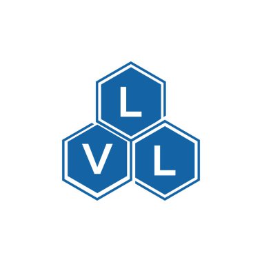 Beyaz arka planda LVL harf logosu tasarımı. LVL yaratıcı harflerin baş harfleri logo kavramı. LVL harf tasarımı.