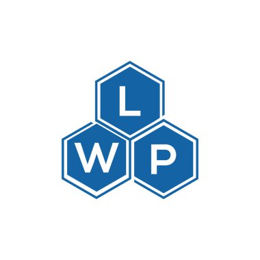 Beyaz arka planda LWP harf logosu tasarımı. LWP yaratıcı harflerin baş harfleri logo kavramı. LWP harf tasarımı.