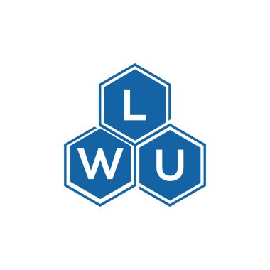 Beyaz arka planda LWU harf logosu tasarımı. LWU yaratıcı harflerin baş harfleri logo kavramı. LWU harf tasarımı.