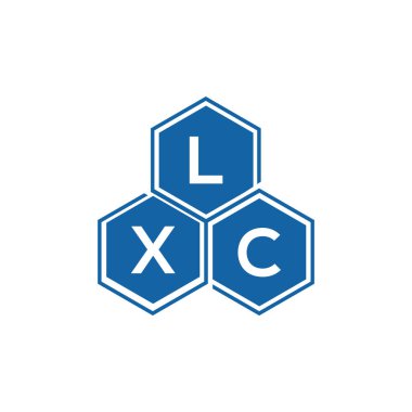 Beyaz arkaplanda LXC harf logosu tasarımı. LXC yaratıcı harflerin baş harfleri logo kavramı. LXC harf tasarımı.