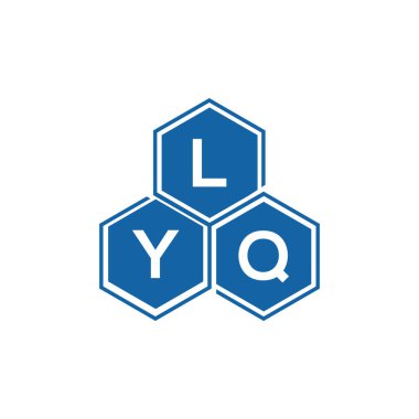 Beyaz arka planda LYQ harf logosu tasarımı. LYQ yaratıcı harflerin baş harfleri logo kavramı. LYQ harf tasarımı.