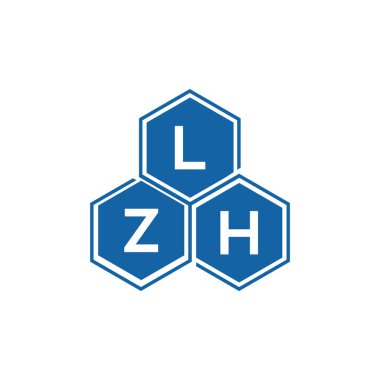 Beyaz arkaplanda LZBLZH harf logosu tasarımı. LZH yaratıcı harflerin baş harfleri logo konsepti. LZH harf tasarımı.