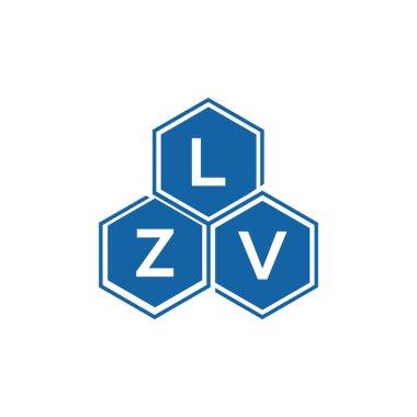 Beyaz arkaplanda LZV harf logosu tasarımı. İZV yaratıcı harflerin baş harfleri logo kavramı. LZV harf tasarımı.