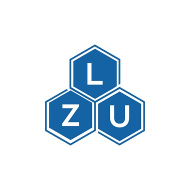 Beyaz arkaplanda LZBLZU harf logosu tasarımı. LZU yaratıcı harflerin baş harfleri logo kavramı. LZU harf tasarımı.