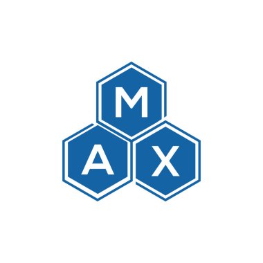 Beyaz arkaplanda MAX harfli logo tasarımı. MAX yaratıcı harflerin baş harfleri logo kavramı. MAX harf tasarımı.