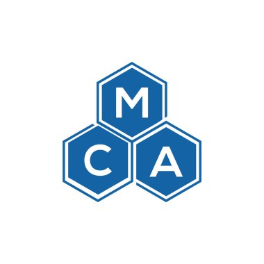 Beyaz arka planda MCA harf logosu tasarımı. MCA yaratıcı harf logosu konsepti. MCA harf tasarımı.