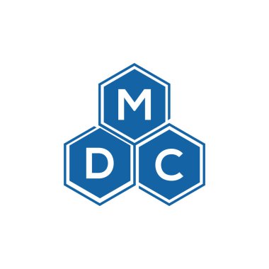Beyaz arka planda MDC harf logosu tasarımı. MDC yaratıcı harflerin baş harfleri logo kavramı. MDC harf tasarımı.
