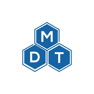 Beyaz arka planda MDT harf logosu tasarımı. MDT yaratıcı harf logosu konsepti. MDT harf tasarımı.