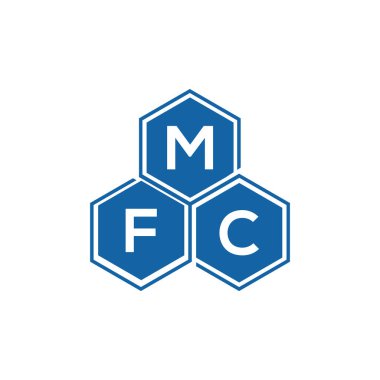 Beyaz arka planda MFC harf logosu tasarımı. MFC yaratıcı harflerin baş harfleri logo kavramı. MFC harf tasarımı.