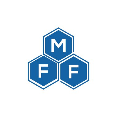 Beyaz arkaplanda MFF harf logosu tasarımı. MFF yaratıcı harf logosu konsepti. MFF harf tasarımı.