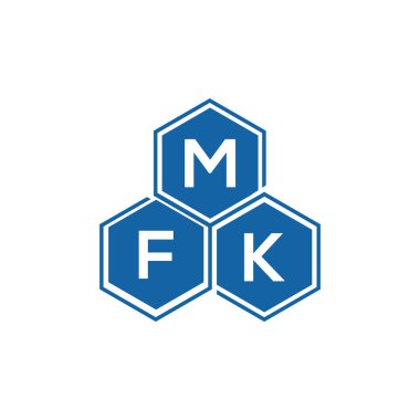 Beyaz arka planda MFK harf logosu tasarımı. MFK yaratıcı harflerin baş harfleri logo kavramı. MFK harf tasarımı.