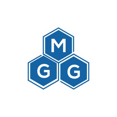 Beyaz arka planda MGG harf logosu tasarımı. MGG yaratıcı harflerin baş harfleri logo kavramı. MGG harf tasarımı.