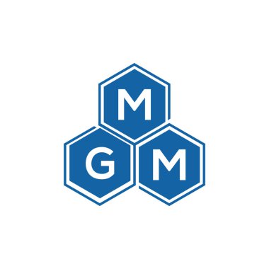 Beyaz arka planda MGM harf logosu tasarımı. MGM yaratıcı harflerin baş harfleri logo kavramı. MGM harf tasarımı.