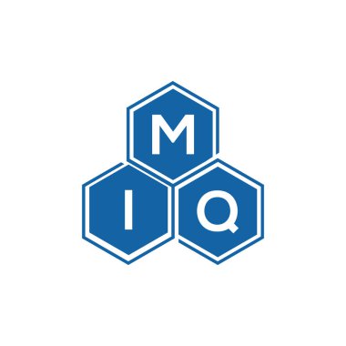 Beyaz arka planda MIQ harf logosu tasarımı. MIQ yaratıcı harflerin baş harfleri logo kavramı. MIQ harf tasarımı.